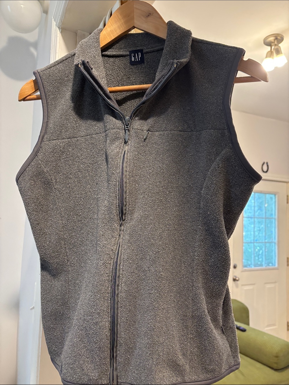 GAP women’s Dark Gray Fleece Vest with Full Zip